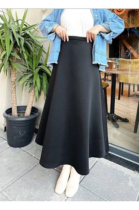 دامن مشکی زنانه پنبه پلی استر MODA MAÇKA PARK - کد 863263775