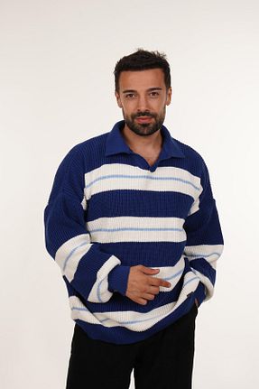 پلیور آبی مردانه رگولار SCSARVİN - کد 863316451