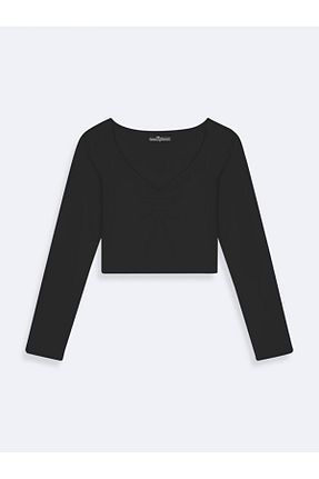سوئیشرت مشکی زنانه رنگی Ltb - کد 863282795