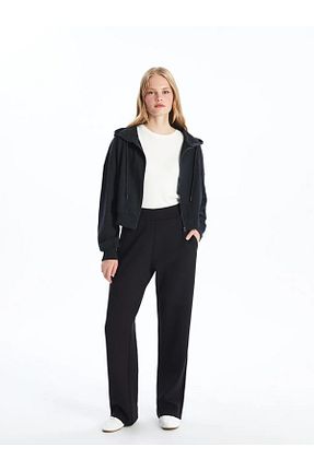 شلوار کرمگن مشکی زنانه رگولار LC Waikiki - کد 863282738