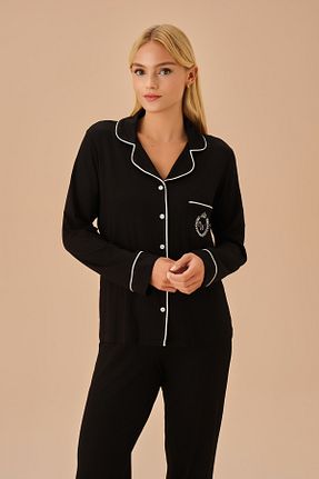 ست لباس راحتی مشکی زنانه ساده Suwen - کد 863296244