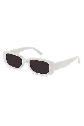 عینک آفتابی سفید زنانه UV400 Straight Light - کد 863446466
