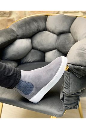 بوت / نیم بوت طوسی مردانه چرم خالص ByItallanoshoes - کد 355547380
