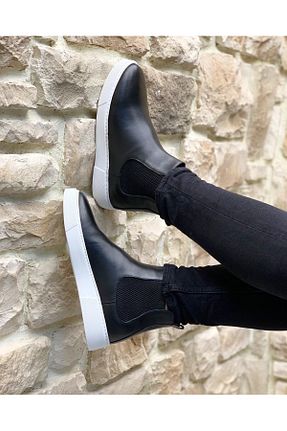 بوت / نیم بوت مشکی مردانه چرم خالص ByItallanoshoes - کد 355025505