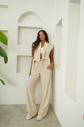 شلوار بژ زنانه پارچه SeninOlsun - کد 845398236