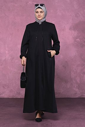 مانتو بلند حجاب مشکی زنانه مخلوط ویسکون Ferace - کد 721093696