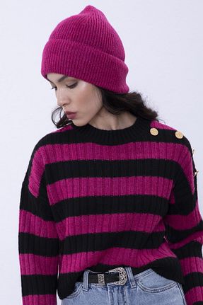 کلاه پشمی صورتی زنانه اکریلیک SHERIN - کد 368565308