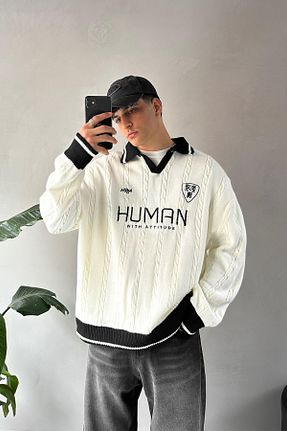 پلیور نباتی مردانه اورسایز Flaw Wear - کد 863329926