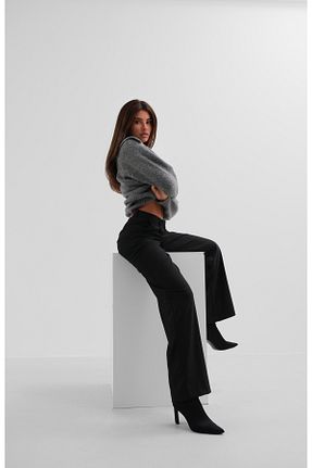 شلوار مشکی زنانه پنبه - پلی استر - الاستین Black Fashion - کد 863339664