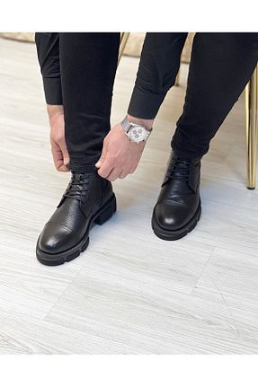 بوت / نیم بوت مشکی مردانه چرم خالص ByItallanoshoes - کد 455340099