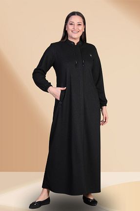 پالتو پشمی سایز بزرگ مشکی زنانه سایز بزرگ Ferace - کد 721320726