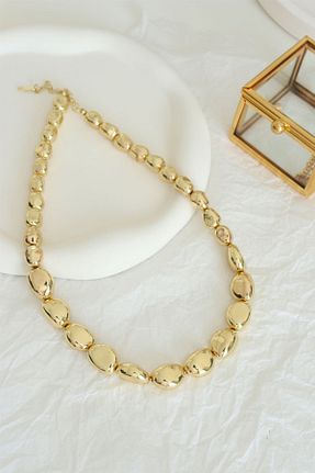 گردنبند استیل ( فولاد ) طلائی زنانه استیل (فولاد) DHARMONYCO - کد 863343547