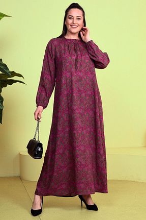 لباس سایز بزرگ خاکی زنانه ویسکون Ferace - کد 707025997