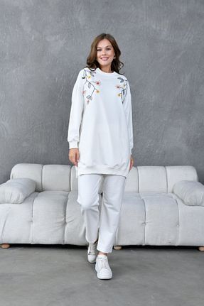 ست بالاتنه و پائین تنه سفید زنانه بافتنی MVStore - کد 863343678