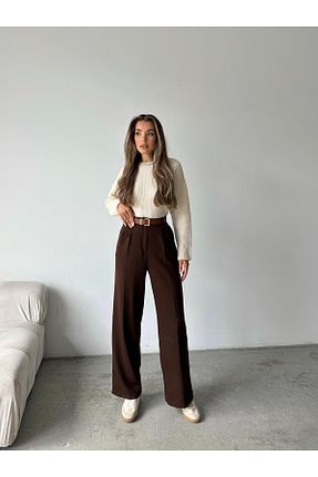 شلوار قهوه ای زنانه پنبه ای mydukkan.co - کد 833263049