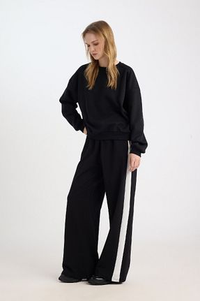 شلوار کرمگن مشکی زنانه رگولار Defacto - کد 863336169