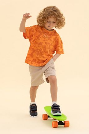 تیشرت نارنجی بچه گانه اورسایز U.S. Polo Assn. - کد 834958221