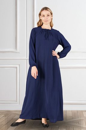 لباس سایز بزرگ سرمه ای زنانه پارچه Ferace - کد 698391074