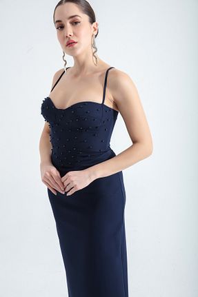 لباس مجلسی و فارغ التحصیلی سرمه ای زنانه پلی استر Lafaba - کد 802703745