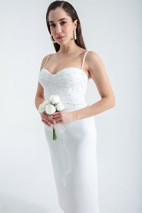 لباس مجلسی و فارغ التحصیلی سفید زنانه پلی استر Lafaba - کد 802713334
