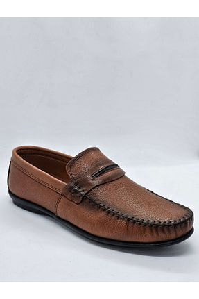 کفش لوفر قهوه ای مردانه چرم خالص İzderi - کد 863354639
