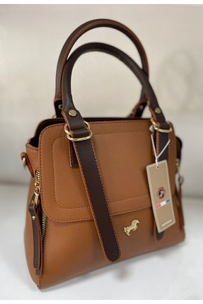 کیف دوشی قهوه ای زنانه چرم مصنوعی ÇANTA - کد 863352771