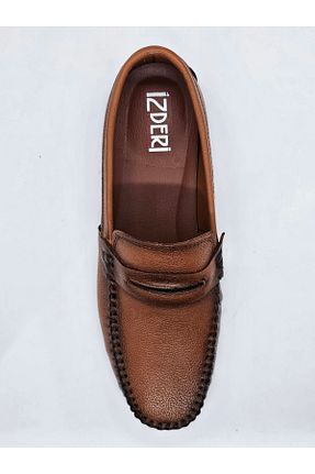 کفش لوفر قهوه ای مردانه چرم خالص İzderi - کد 863354639