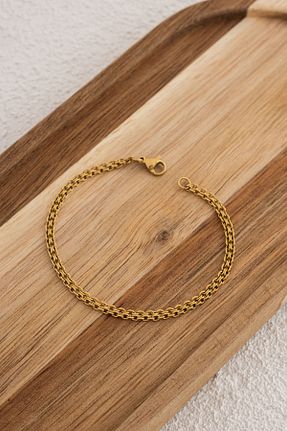 دستبند استیل (فولاد) طلائی زنانه استیل ضد زنگ ByFlorya Jewelry - کد 856005005
