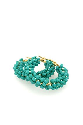گوشواره جواهر فیروزه ای منجق Duayen Design - کد 863360947