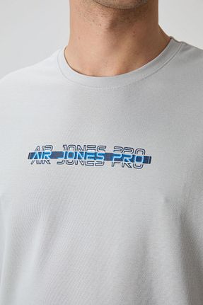 تیشرت طوسی مردانه اورسایز Air Jones - کد 815771180