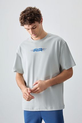 تیشرت طوسی مردانه اورسایز Air Jones - کد 810939308