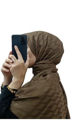 شال قهوه ای زنانه پنبه پلی استر LOSYANA - کد 859087414