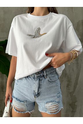 شلوارک و برمودا آبی زنانه فاق بلند Angel Mia - کد 298075746