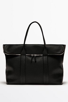 کیف کمری مشکی مردانه چرم خالص Massimo Dutti - کد 863387973