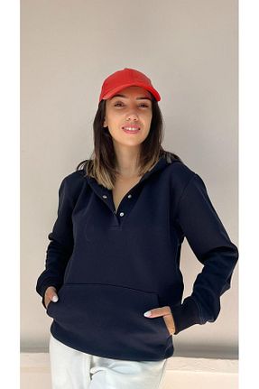 سوئیشرت سرمه ای زنانه ساده KILIÇ MODA - کد 862828125