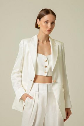 کت بلیزر نباتی زنانه Blazer Rue - کد 820544398