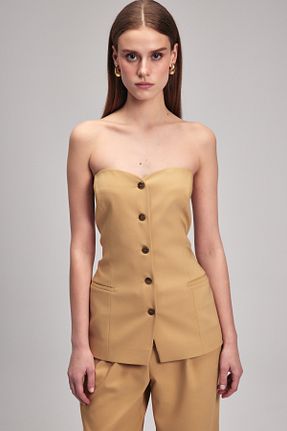 بلوز قهوه ای زنانه ساده adL - کد 815790793
