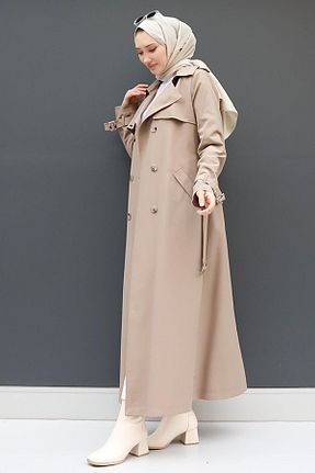 ترنچکت حجاب قهوه ای زنانه GİZ AGİYİM - کد 863401512