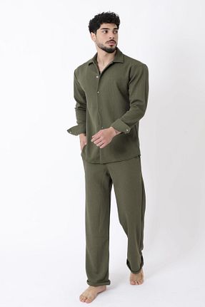 ست بالاتنه و پائین تنه خاکی مردانه بافتنی Stilkombin - کد 863425108