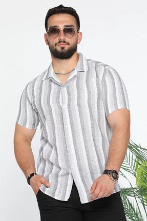 پیراهن طوسی مردانه اسلیم فیت MİSHAR İTALİA - کد 863419285