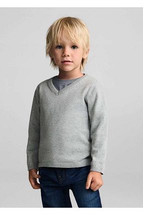 پلیور طوسی بچه گانه ساده MANGO Baby - کد 849323225