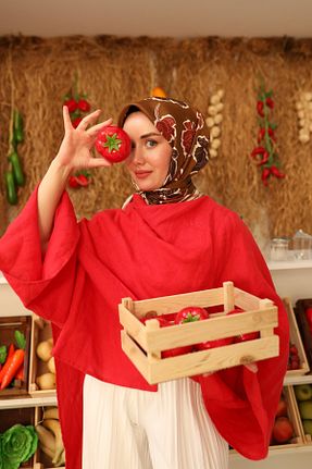 روسری قرمز İpek Tivil Silk Home - کد 863428965