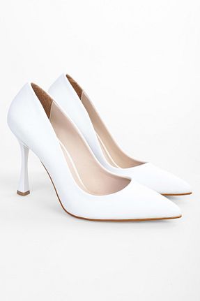 کفش استایلیتو سفید پاشنه نازک Shoeberry - کد 863429079
