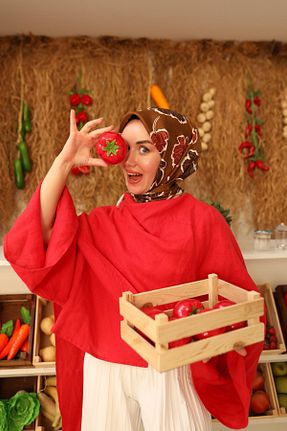روسری قرمز İpek Tivil Silk Home - کد 863428965