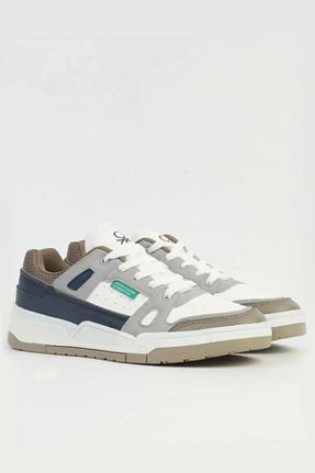 کفش اسنیکر سفید مردانه بند دار Benetton - کد 863433837