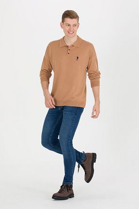پلیور قهوه ای مردانه ساده U.S. Polo Assn. - کد 782435849