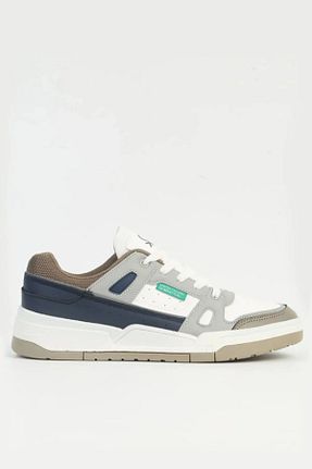 کفش اسنیکر سفید مردانه بند دار Benetton - کد 863433837