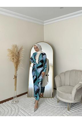 لباس حجاب آبی زنانه رگولار Hasenna - کد 824996582