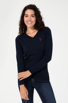 پلیور سرمه ای زنانه ساده U.S. Polo Assn. - کد 846767833