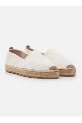 کفش اسپادریل سفید زنانه چرم خالص Su Espadril - کد 130038096